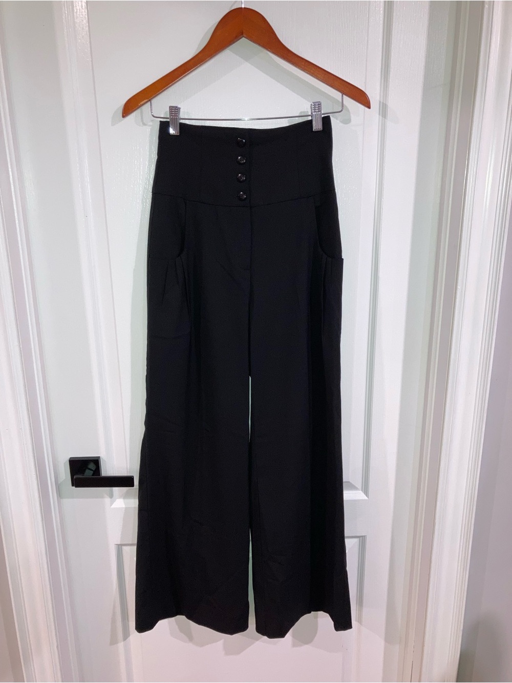 Penélope & Mónica Cruz Black High Waisted Wide Leg Pants - size 4